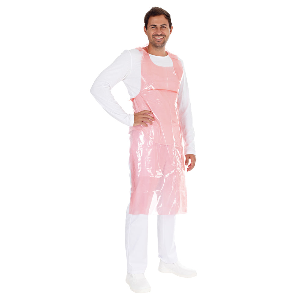 Einwegschürzen auf Rolle ca. 35 my | LDPE - rot