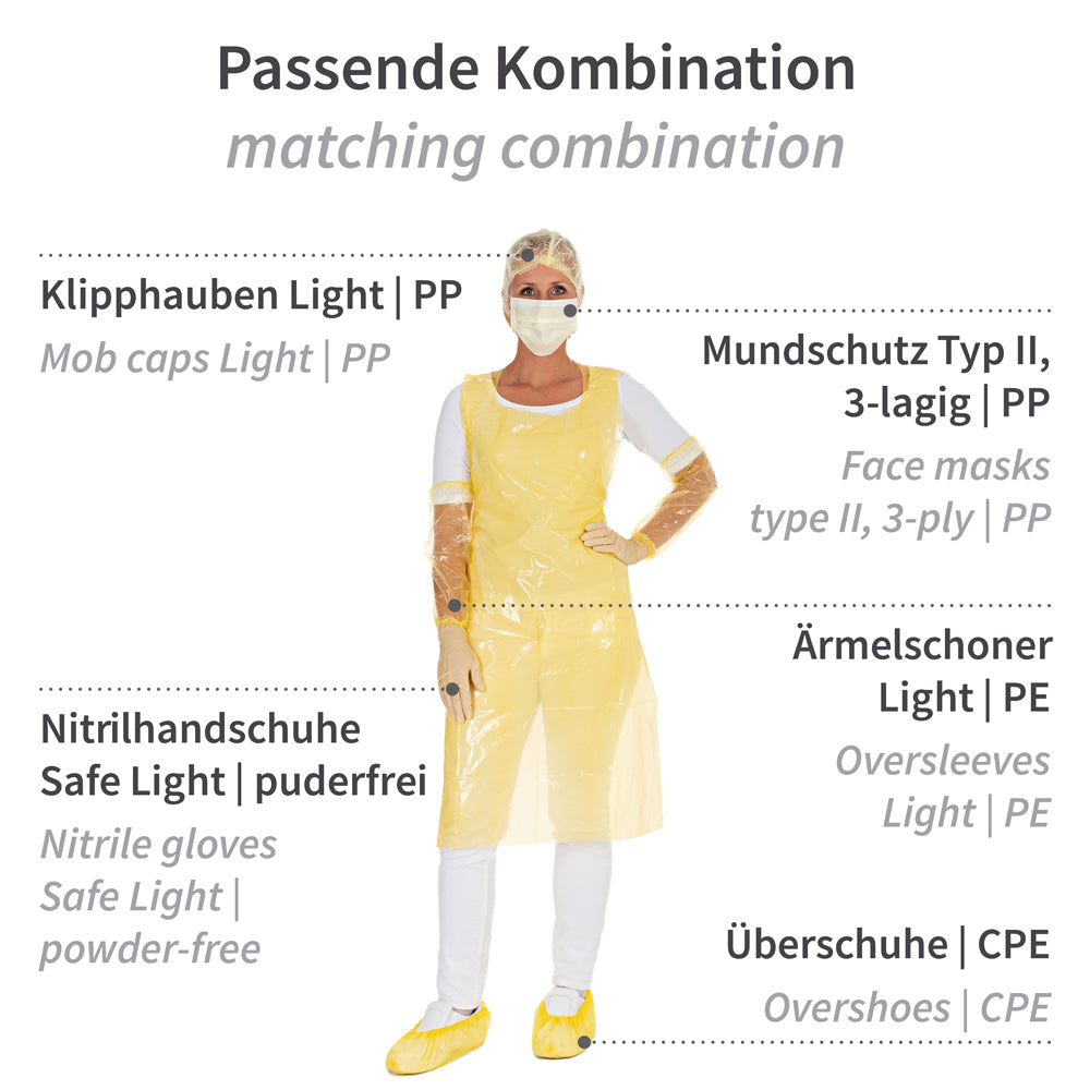Einwegschürzen auf Rolle ca. 35 my | LDPE - gelb