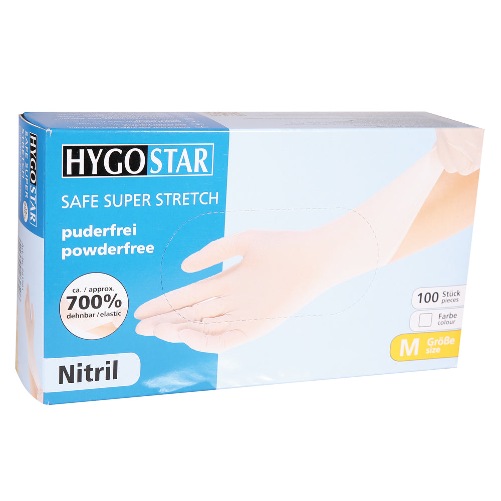 Nitrilhandschuhe Safe Super Stretch | puderfrei - weiß
