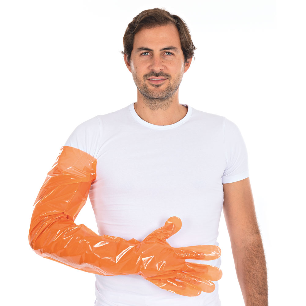 LDPE-Handschuhe Softline Long - orange