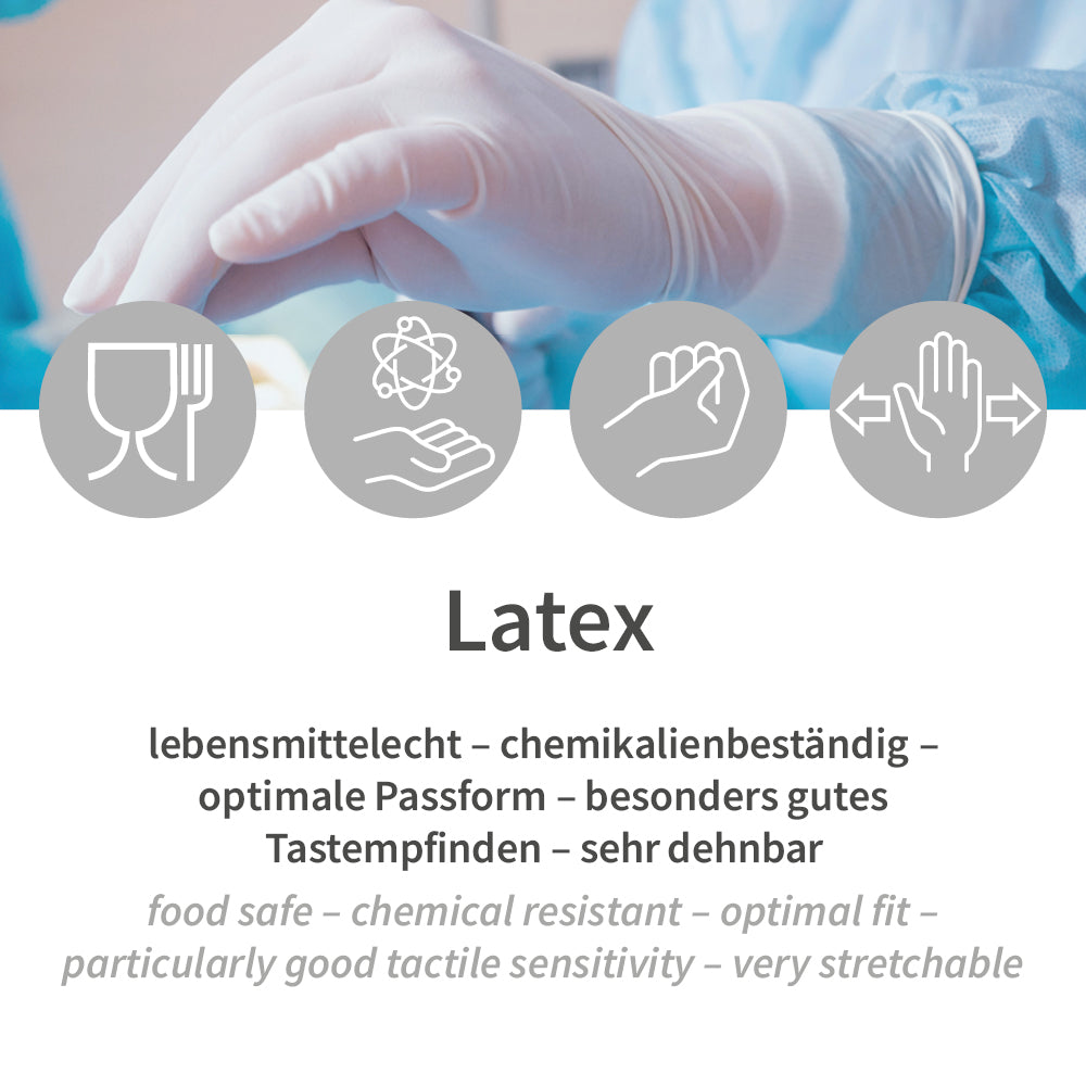 Latexhandschuhe Med Grip | puderfrei - weiß