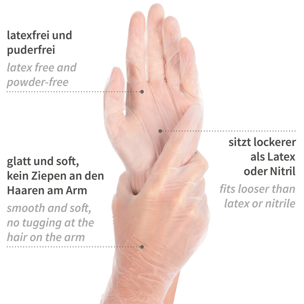 Vinylhandschuhe Ideal Light | puderfrei - transparent