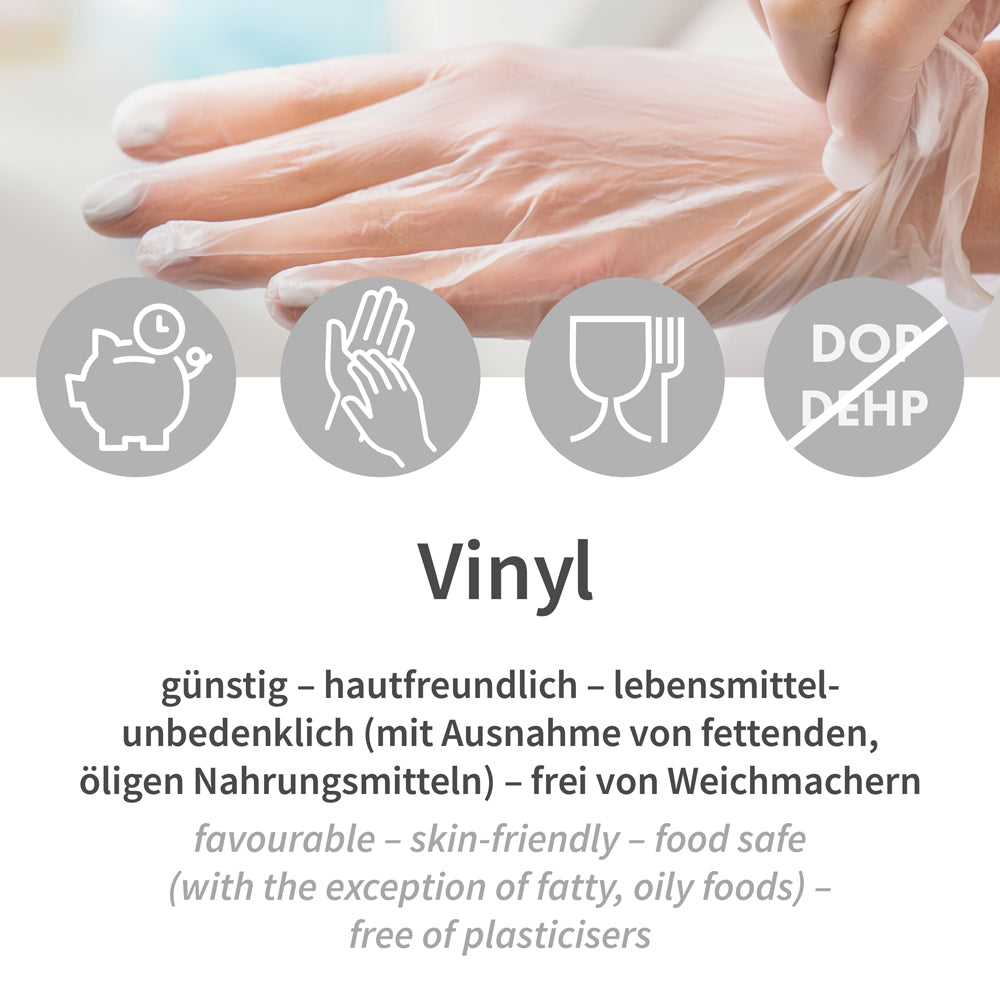 Vinylhandschuhe Ideal Light | puderfrei - transparent