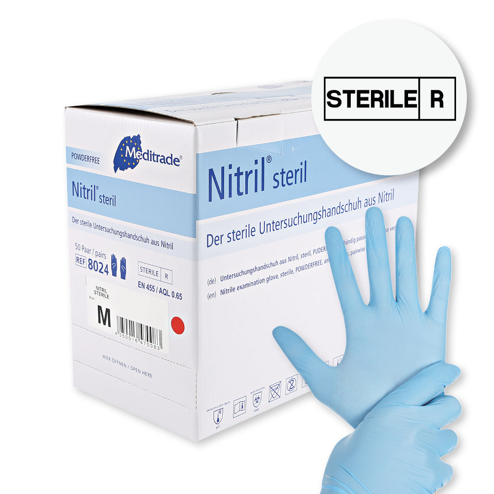 Meditrade Nitril® steril Untersuchungshandschuhe | Nitril - blau