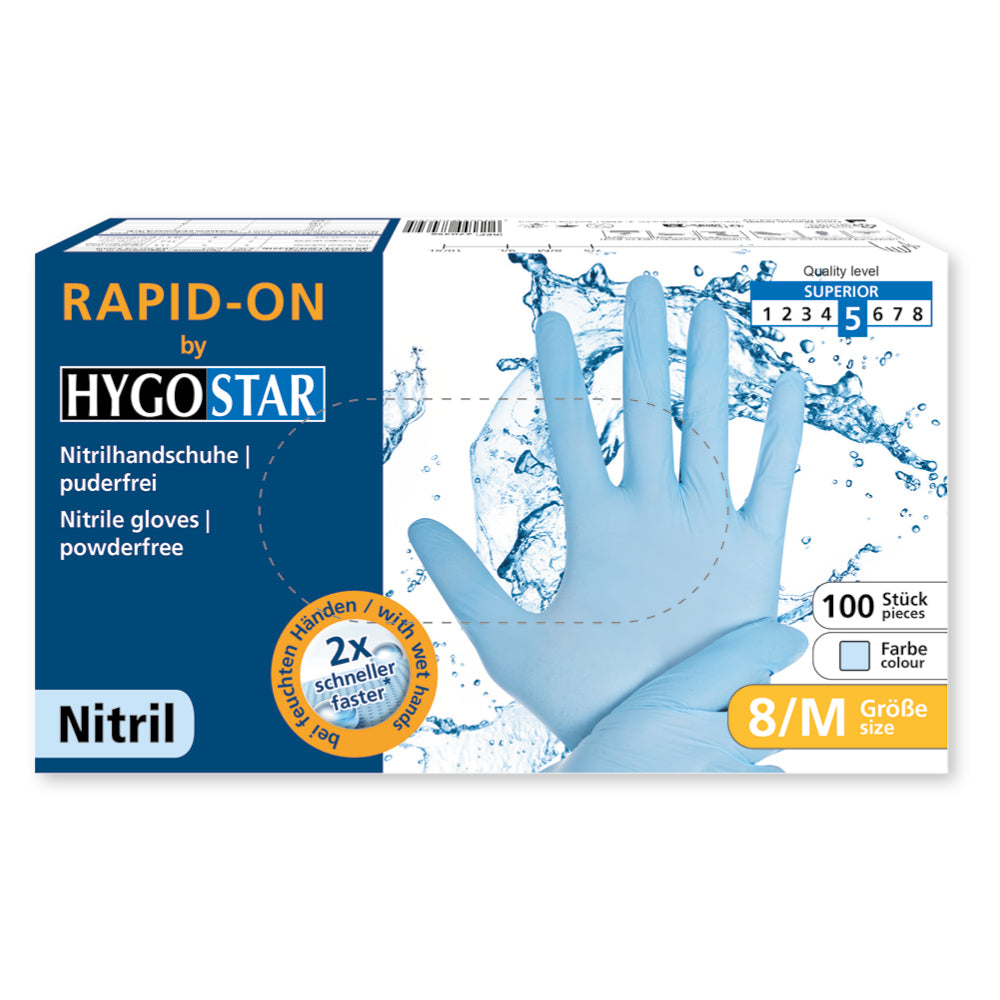 Nitrilhandschuhe Rapid-On | puderfrei - blau