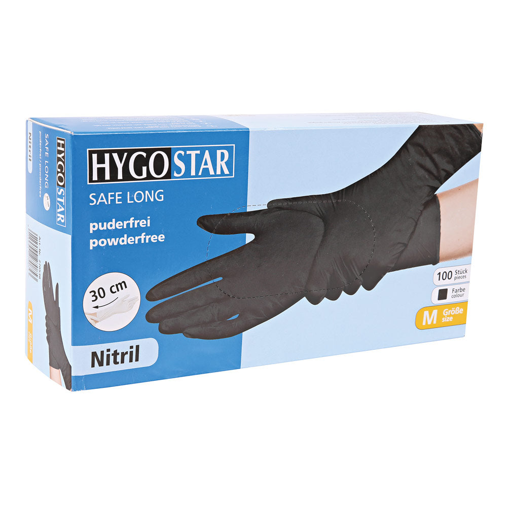 Nitrilhandschuhe Safe Long | puderfrei - schwarz