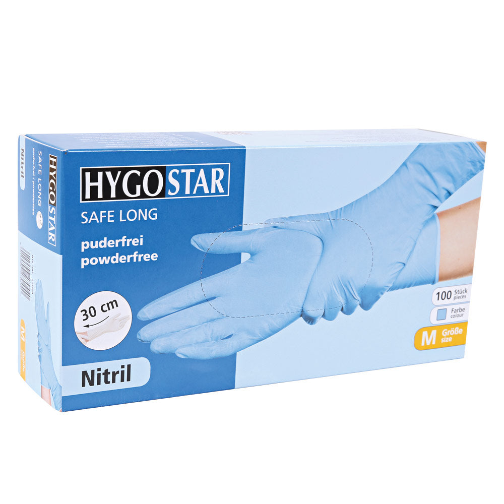 Nitrilhandschuhe Safe Long | puderfrei - blau