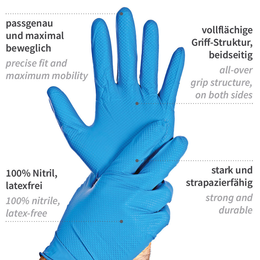 Nitrilhandschuhe Power Grip Light | puderfrei - blau