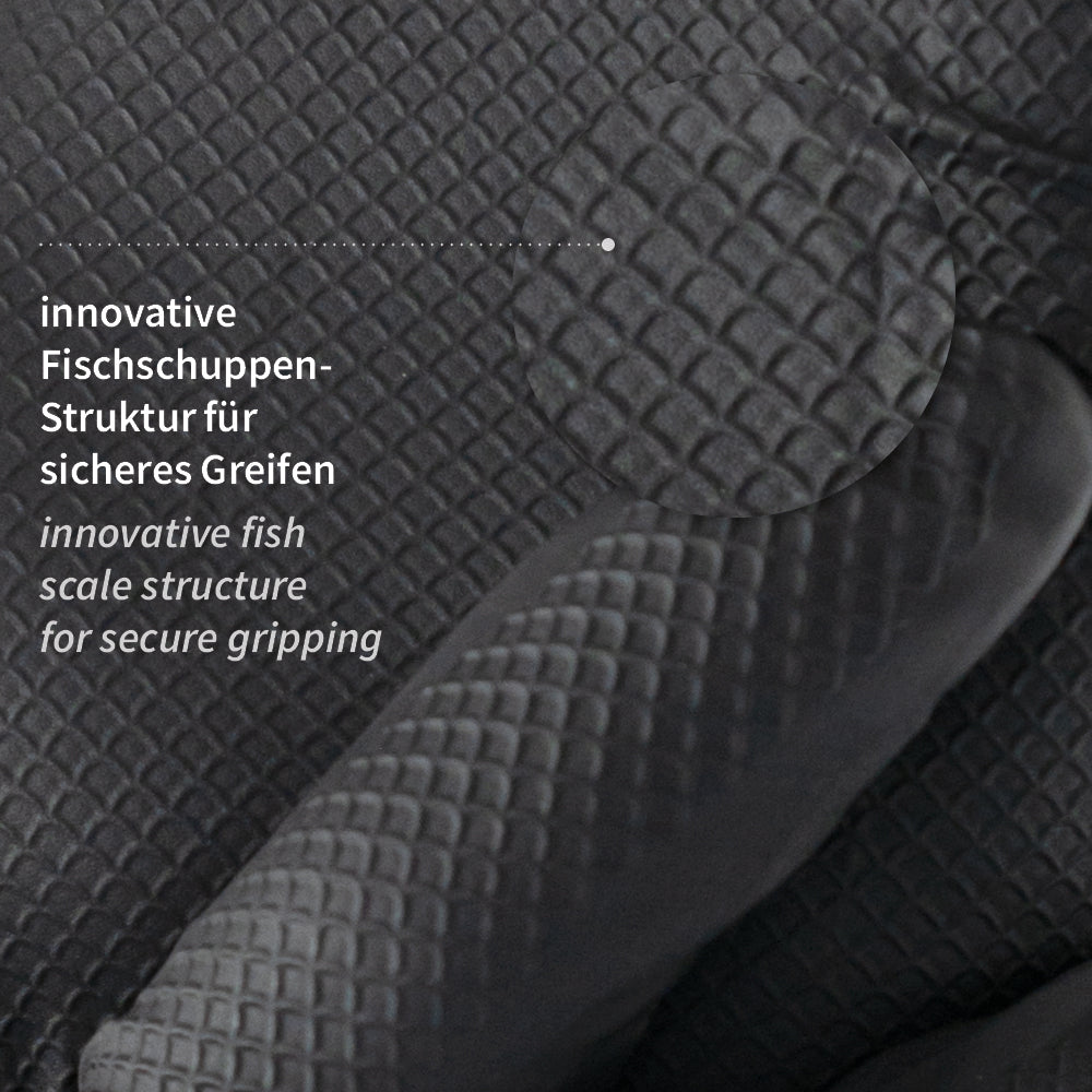 Nitrilhandschuhe Power Grip Long | puderfrei - schwarz