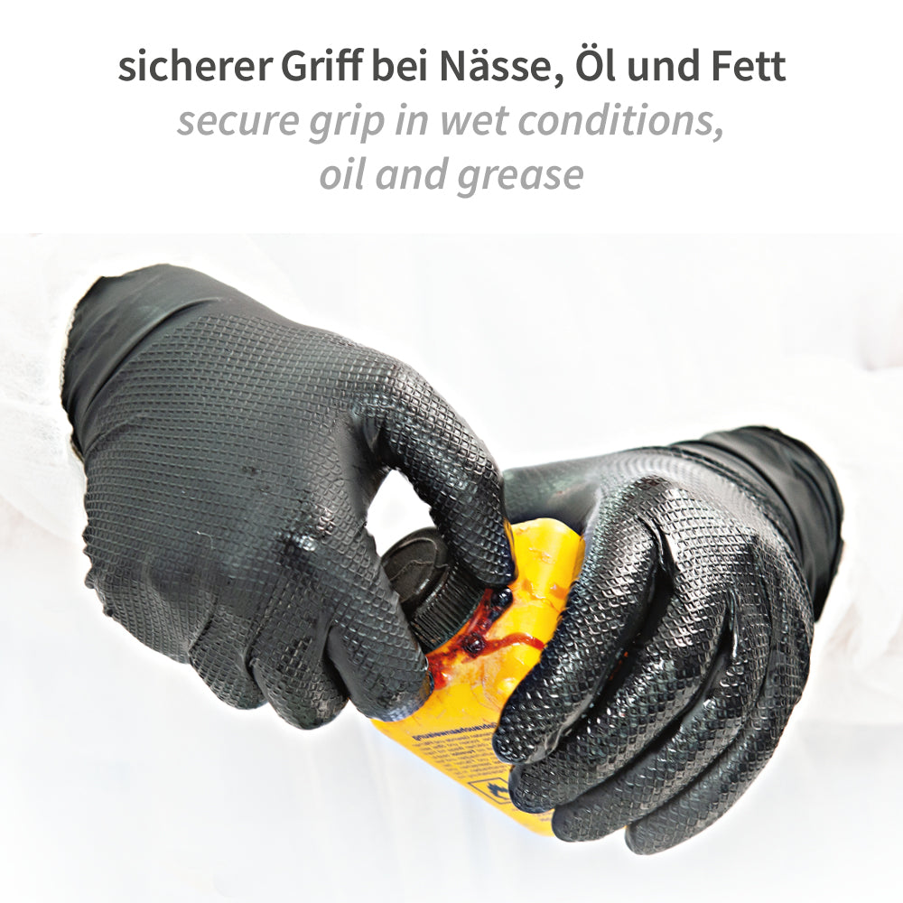Nitrilhandschuhe Power Grip Long | puderfrei - schwarz