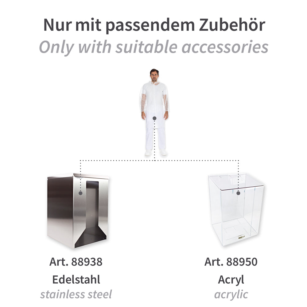 Besucherkittel Light mit Druckknöpfen, Stehkragen | PP - weiß