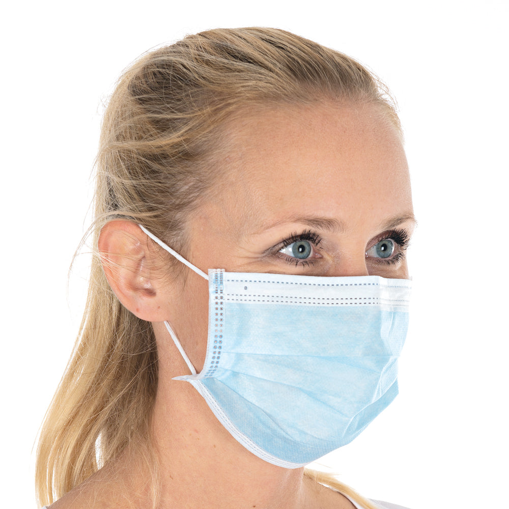 Mundschutz Civil Use, 3-lagig | PP, Sparpack - blau