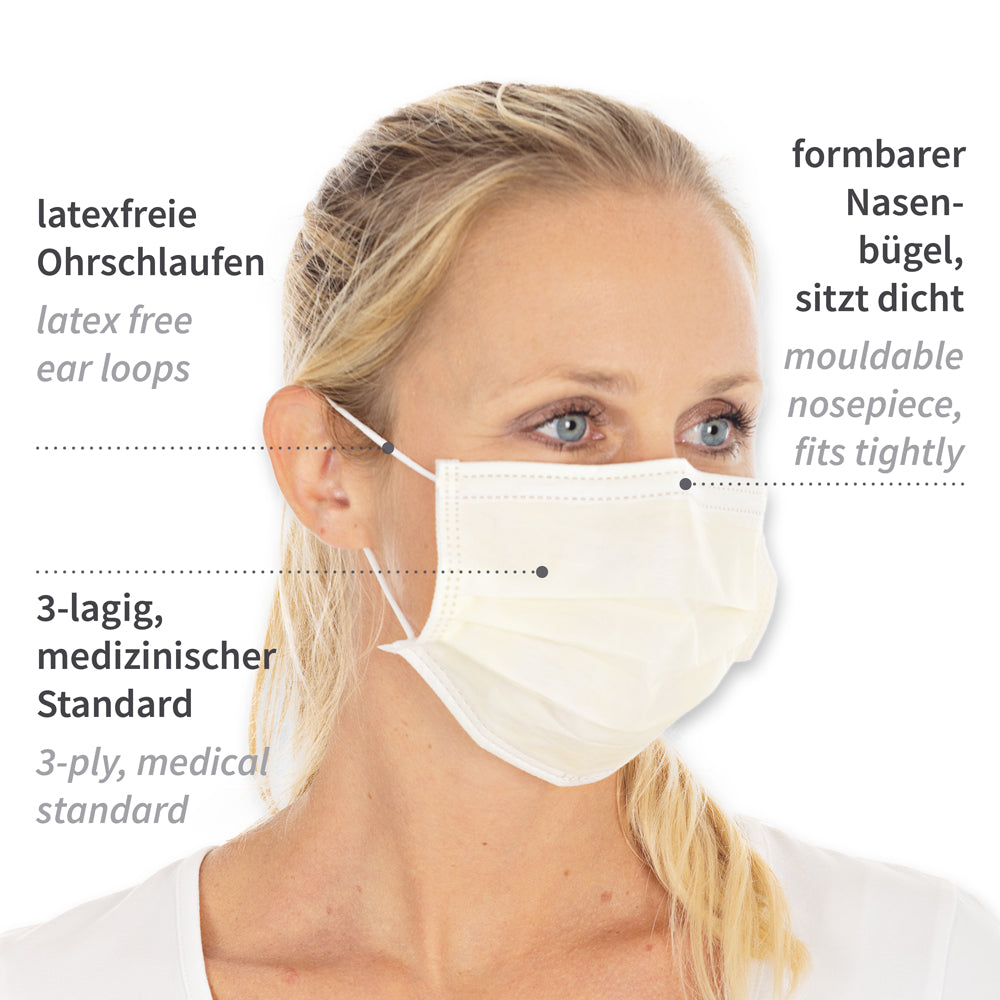 Mundschutz Typ II, 3-lagig | PP - gelb