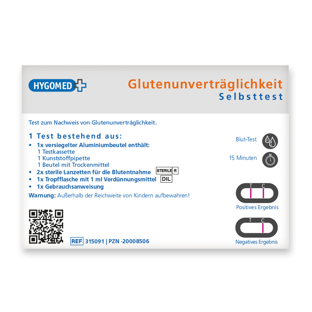 Glutenunverträglichkeit Selbsttest - weiß