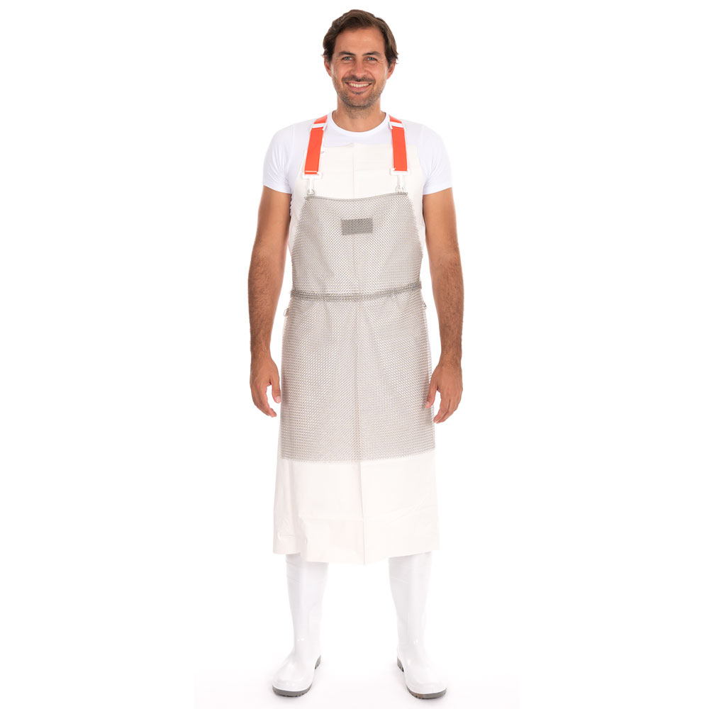 Schlachthausfreund Stahlnetz® Stechschutzschürzen - silber