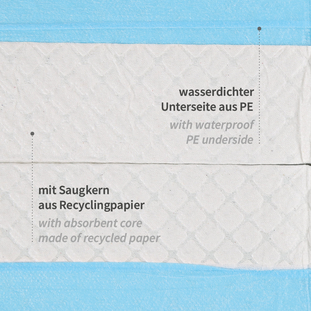 Bettunterlagen | PP/Recyclingpapier/PE - weiß-blau