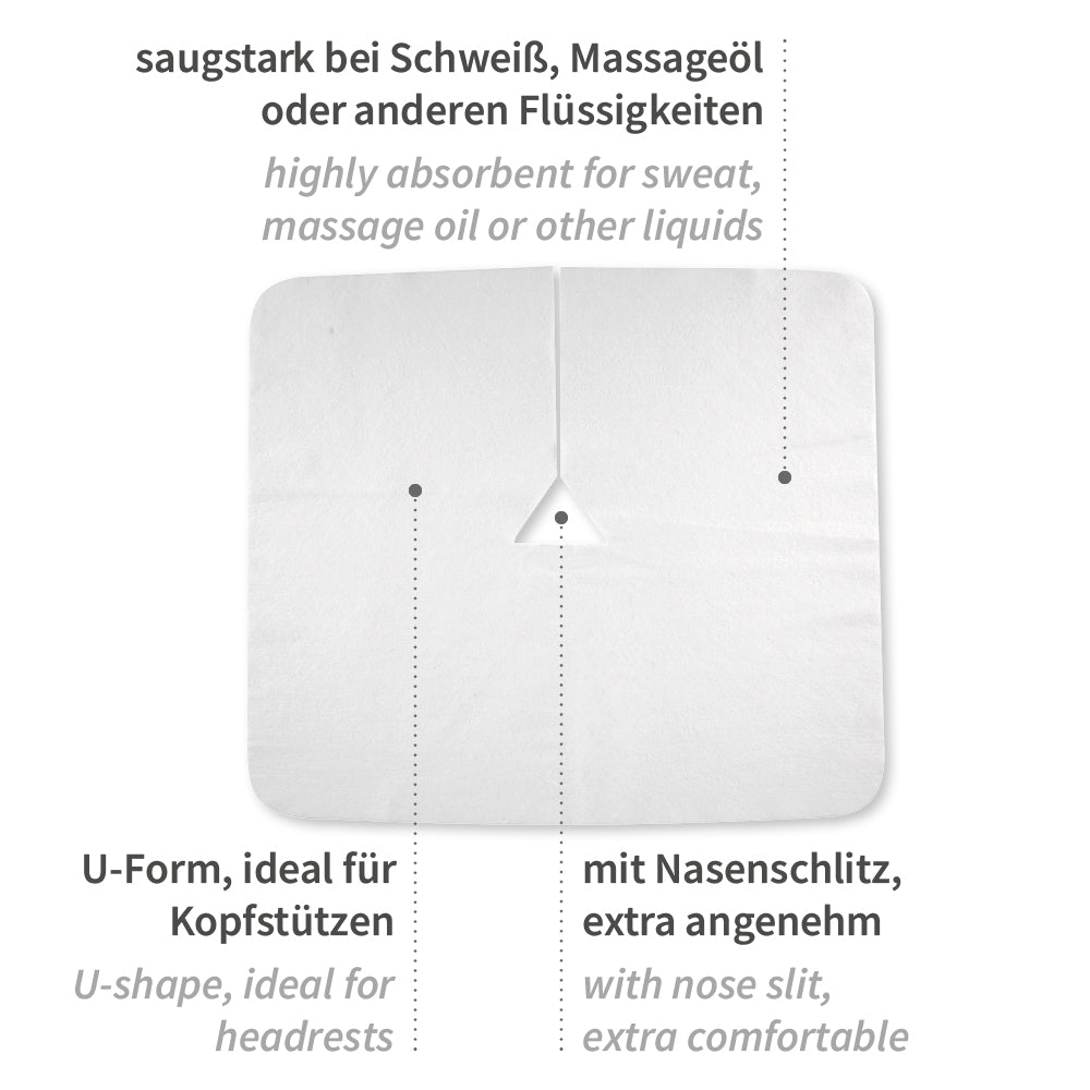 Einweg-Nasenschlitztücher | Viskose/Polyester - weiß