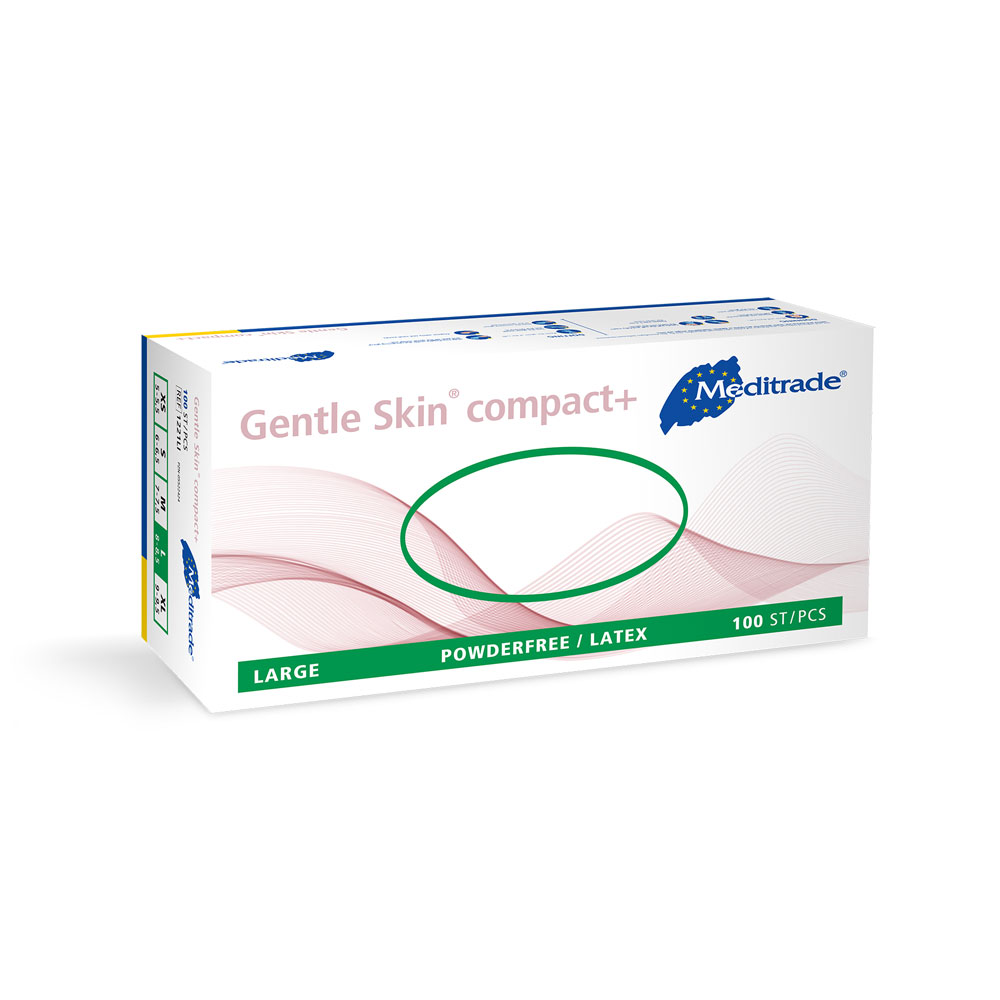 Meditrade Gentle Skin® compact+ Untersuchungshandschuhe | Latex, puderfrei - natur