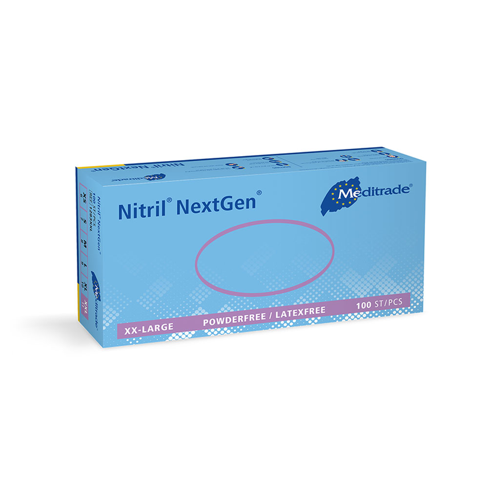 Meditrade Nitril NextGen Untersuchungshandschuhe | puderfrei - blau
