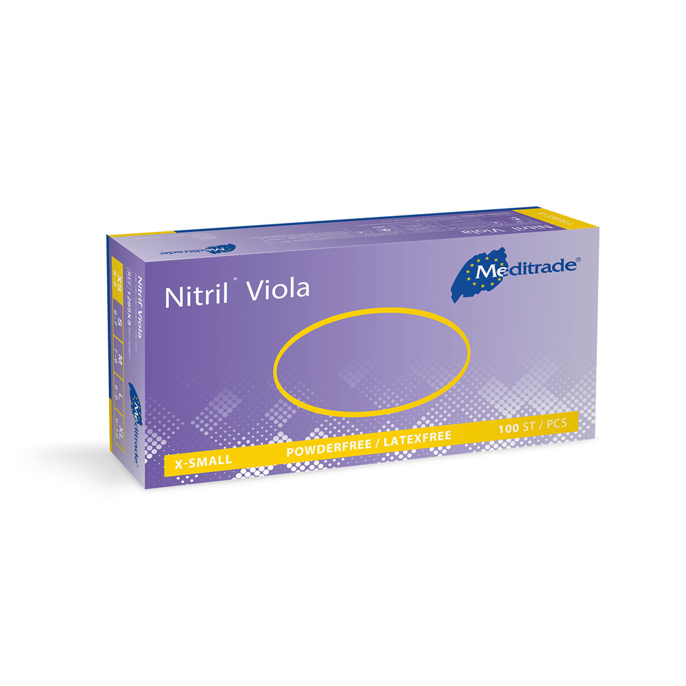 Meditrade Nitril Viola Untersuchungshandschuhe | puderfrei - blau