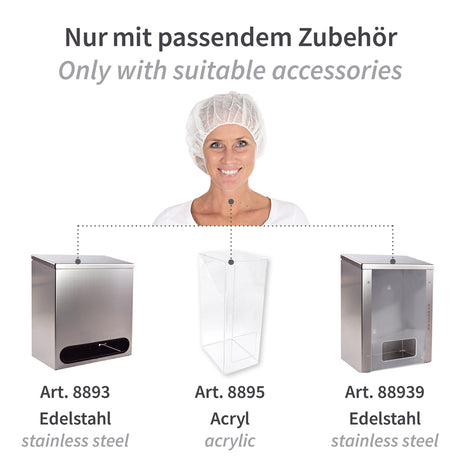 Baretthauben | Viskose, perforiert - weiß