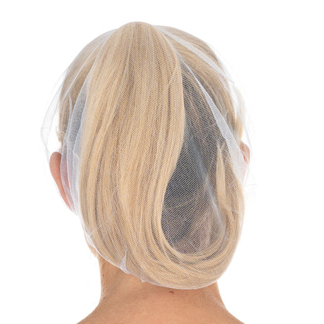 Baretthauben Micromesh mit Schirm | Nylon - weiß