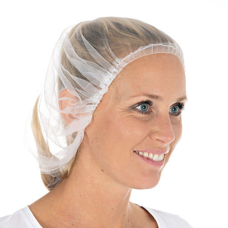 Baretthauben Micromesh Soft | Nylon - weiß