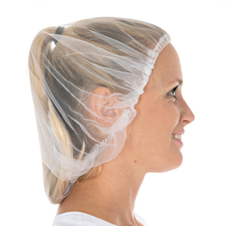 Baretthauben Micromesh Soft | Nylon - weiß