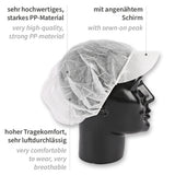 Baretthauben Strong mit Schirm | PP - weiß