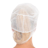 Schirmmützen mit Haarnetz Eco | PP - weiß
