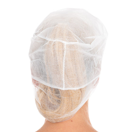 Schirmmützen mit Haarnetz Eco | PP - weiß