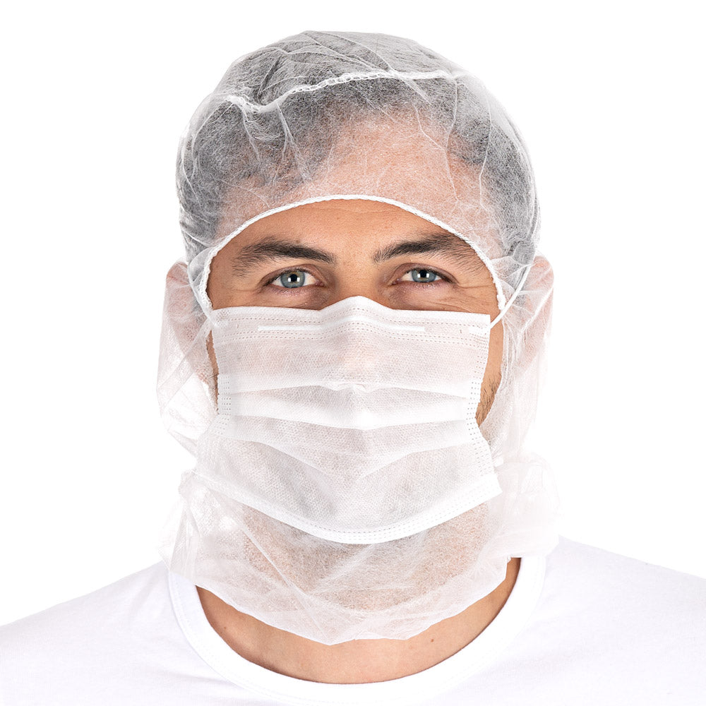 Astrohauben Eco mit 2-lagiger Mund-Nasen-Maske | PP - weiß