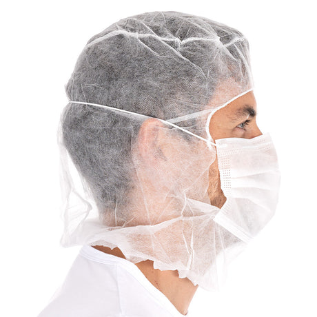 Astrohauben Eco mit 2-lagiger Mund-Nasen-Maske | PP - weiß