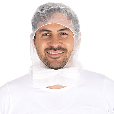Astrohauben Eco mit 2-lagiger Mund-Nasen-Maske | PP - weiß