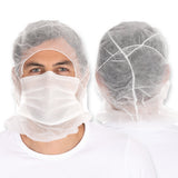 Astrohauben mit 2-lagiger Mund-Nasen-Maske | PP - weiß
