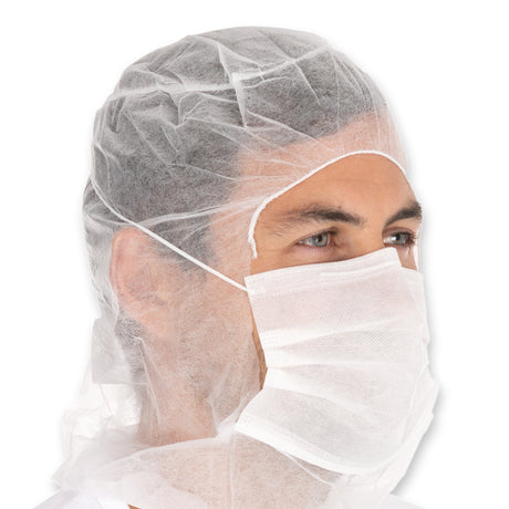 Astrohauben mit 2-lagiger Mund-Nasen-Maske | PP - weiß