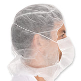 Astrohauben mit 2-lagiger Mund-Nasen-Maske | PP - weiß