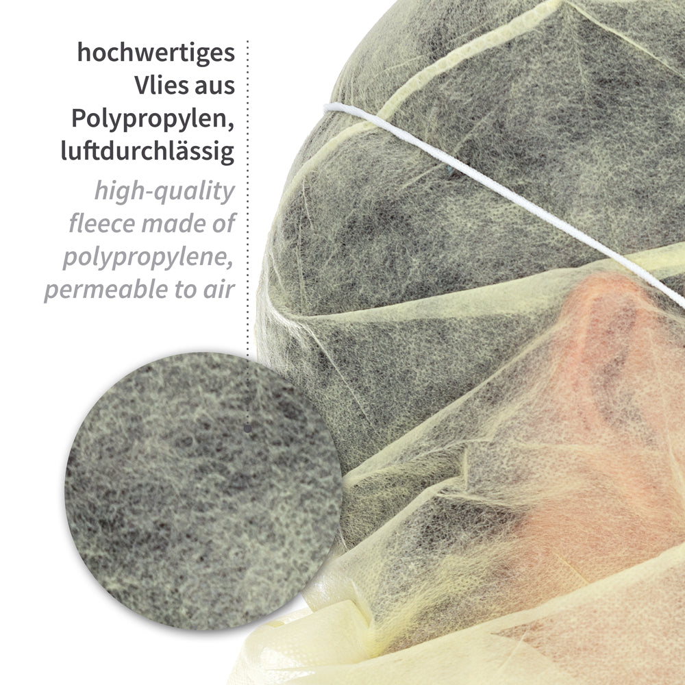 Astrohauben mit 2-lagiger Mund-Nasen-Maske | PP - gelb