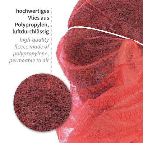 Astrohauben mit 2-lagiger Mund-Nasen-Maske | PP - rot