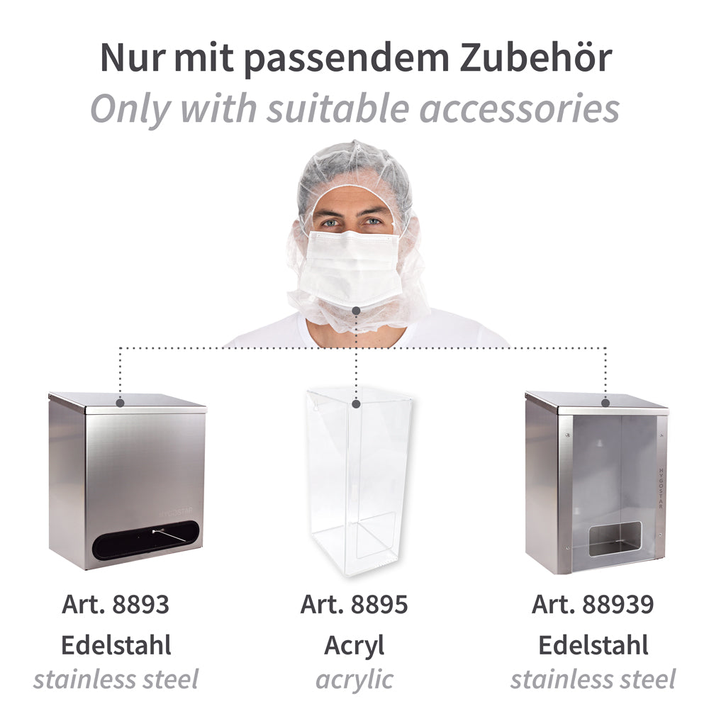 Astrohauben mit 2-lagiger Mund-Nasen-Maske | PP - weiß