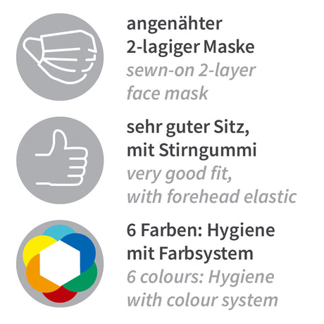 Astrohauben mit 2-lagiger Mund-Nasen-Maske | PP - weiß