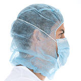 Astrohauben mit 2-lagiger Mund-Nasen-Maske | PP - blau