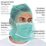 Astrohauben mit 2-lagiger Mund-Nasen-Maske | PP - grün