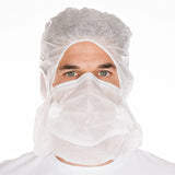 Astrohauben mit 2-lagiger Mund-Nasen-Maske | SMS - weiß