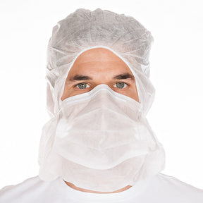 Astrohauben mit 2-lagiger Mund-Nasen-Maske | SMS - weiß