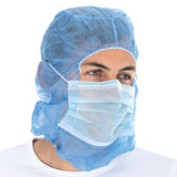 Astrohauben mit 2-lagiger Mund-Nasen-Maske | SMS - blau