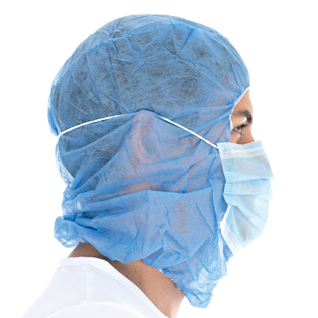 Astrohauben mit 2-lagiger Mund-Nasen-Maske | SMS - blau