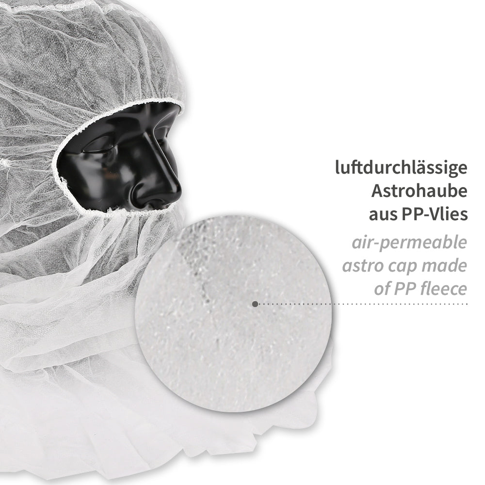 Astrohauben mit Cape | PP - weiß