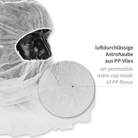 Astrohauben mit Cape | PP - weiß