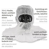 Astrohauben mit Cape | PP - weiß